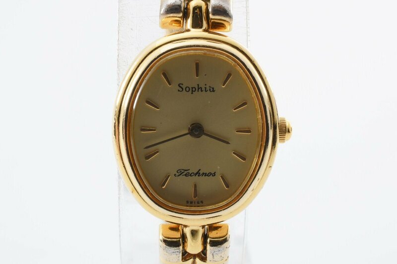 美品 稼働品 ソフィア P700411 ラウンド ゴールド クォーツ レディース 腕時計 Sphia