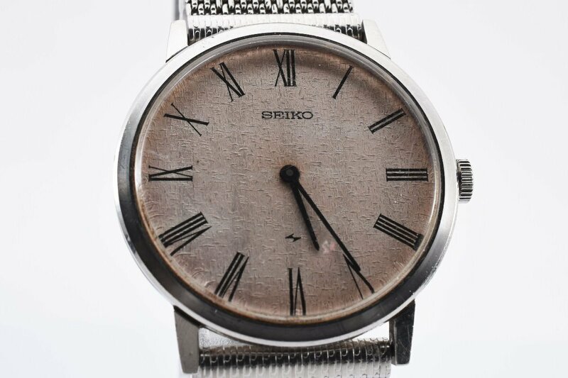 箱付き 稼働品 セイコー シャリオ 2220-0180 ラウンド シルバー 手巻き メンズ 腕時計 SEIKO