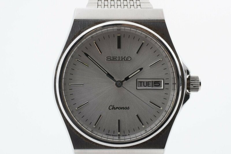 セイコー クロノス 5H23-7D20 デイデイト ラウンド シルバー 手巻き メンズ 腕時計 SEIKO