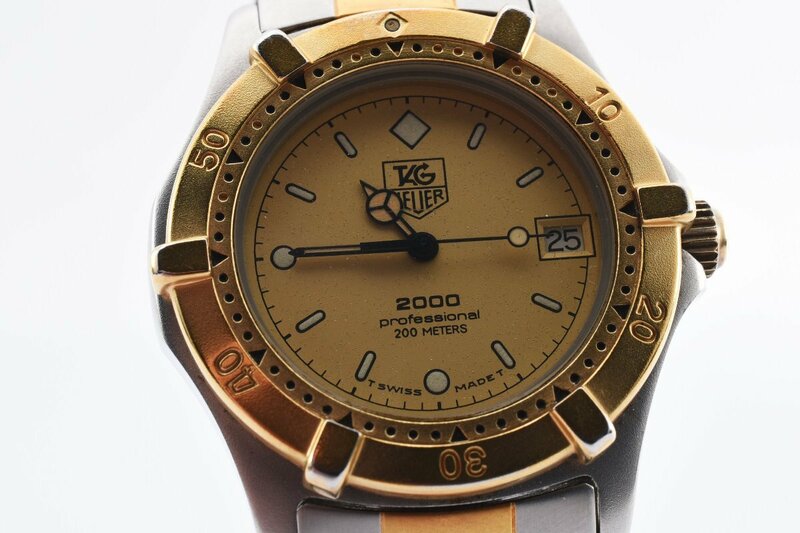 タグホイヤー プロフェッショナル 2000 デイト ゴールド 964.013 クォーツ レディース 腕時計 TAGheuer