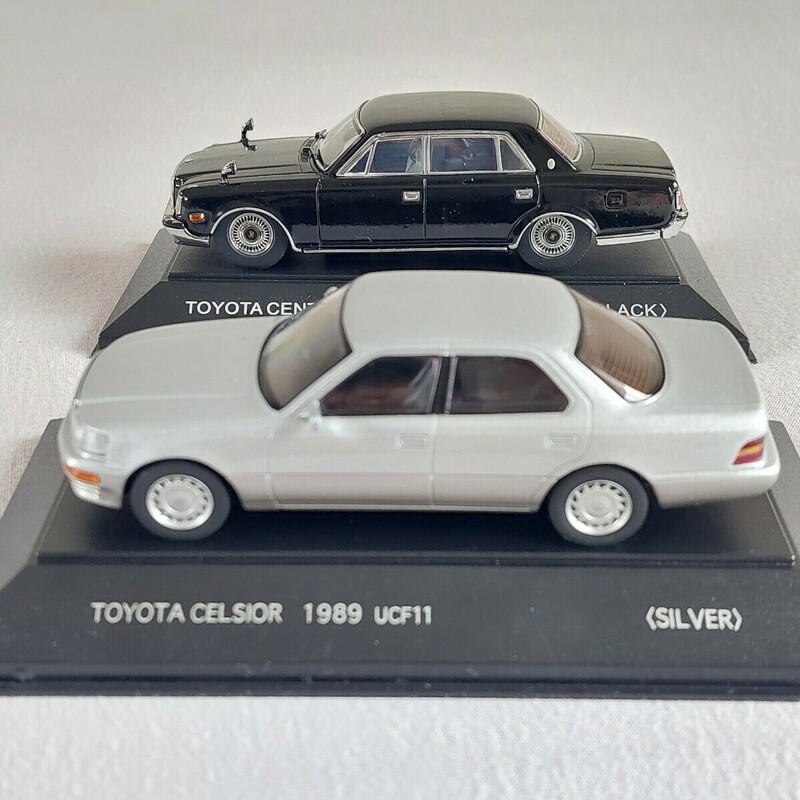 TOSA トサコレクション 1/43 VG45トヨタ センチュリー Lタイプ ブラック・UCF11トヨタ セルシオ シルバーⅡ 2台セット バブル 高旧車 