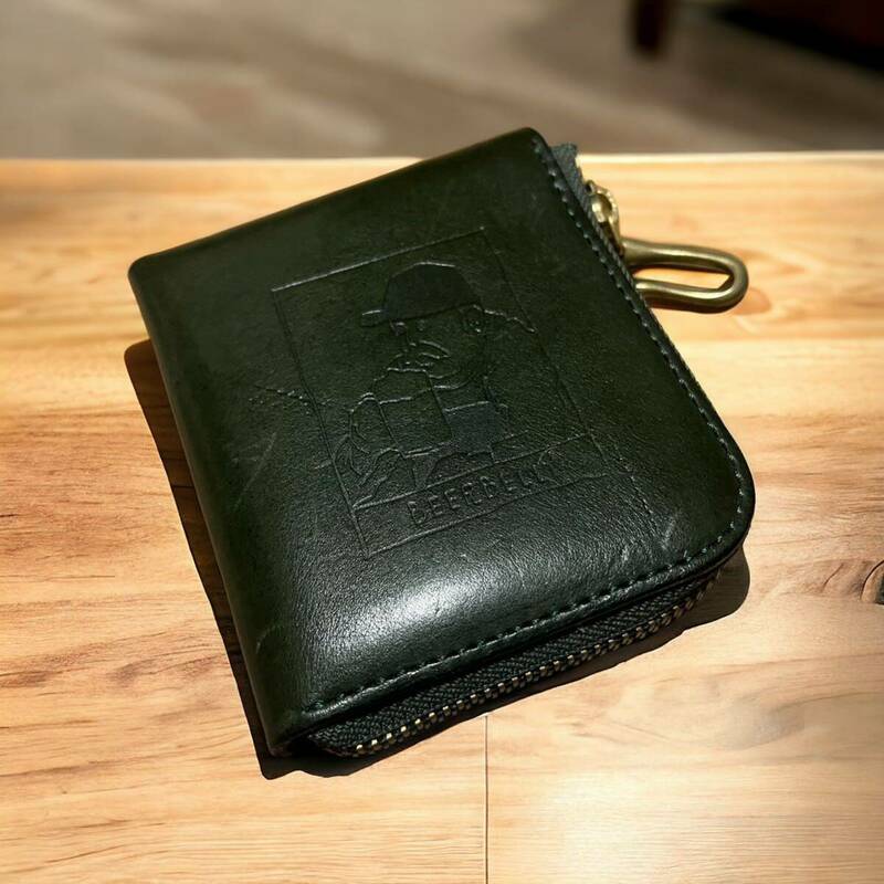 ビアベリー 二つ折り財布 SMALL ROUND WALLET グリーン