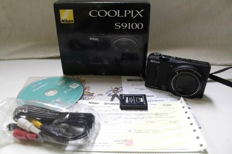 44 Nikonニコン◆COOLPIX S9100コンパクト デジタル カメラ/デジカメNIKKOR18X WIDE OPTICAL ZOOM ED VR4.5-81.0mm1:3.5-5.9◆付属品 付