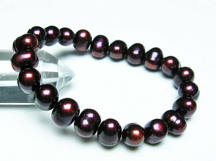 誠安◆天然石最高級品真珠 パール ミックスビーズ ブレスレット 11mm [T491-1560]