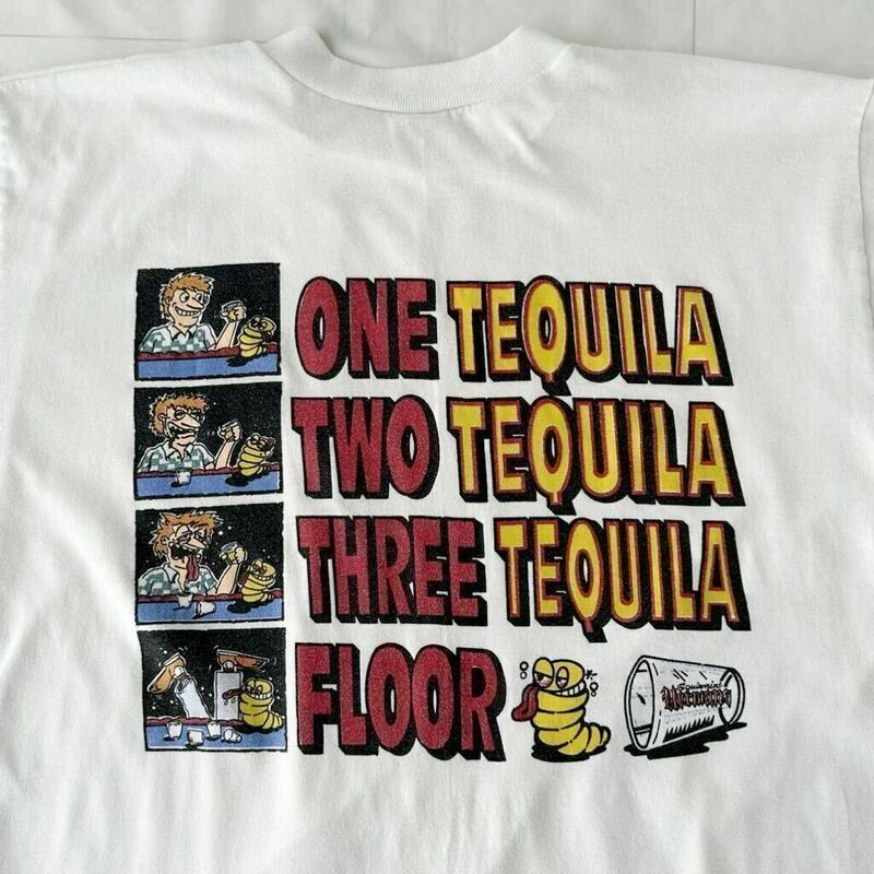 グッドプリント 90s Herman's テキーラ Tシャツ 珍プリント 白ボディ ビッグサイズ ビンテージ （ 90年代 tequila 企業 メキシコ 80s 70s