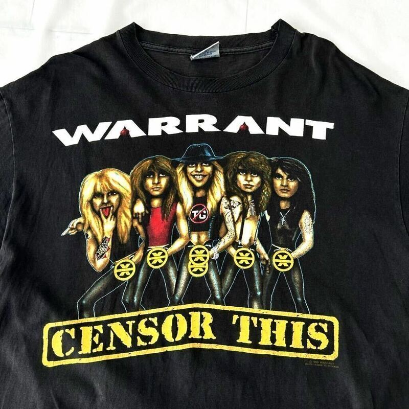 1990年 WARRANT メタル ロック バンド Tシャツ BROCKUM USA製 当時物 90s ビンテージ （ 90年代 ウォレント バンT エロ FUCK ビッグサイズ