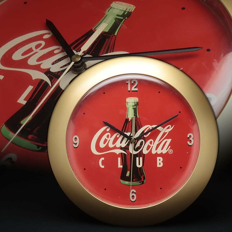 UT611 昭和レトロ「コカ・コーラ」掛時計 径30cm 重380g・壁掛時計 アンティーク