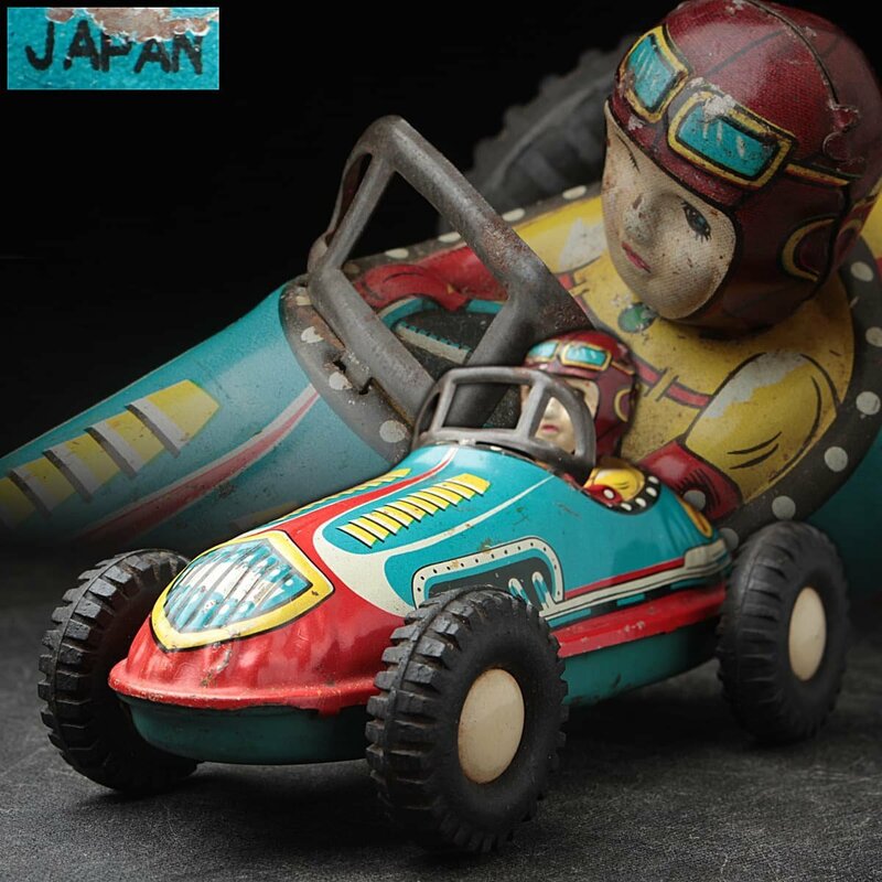 UT759 当時物 JAPAN 日本製 ブリキ「ロケットレーサー」幅16.7cm 重160g・レースカー 古玩具