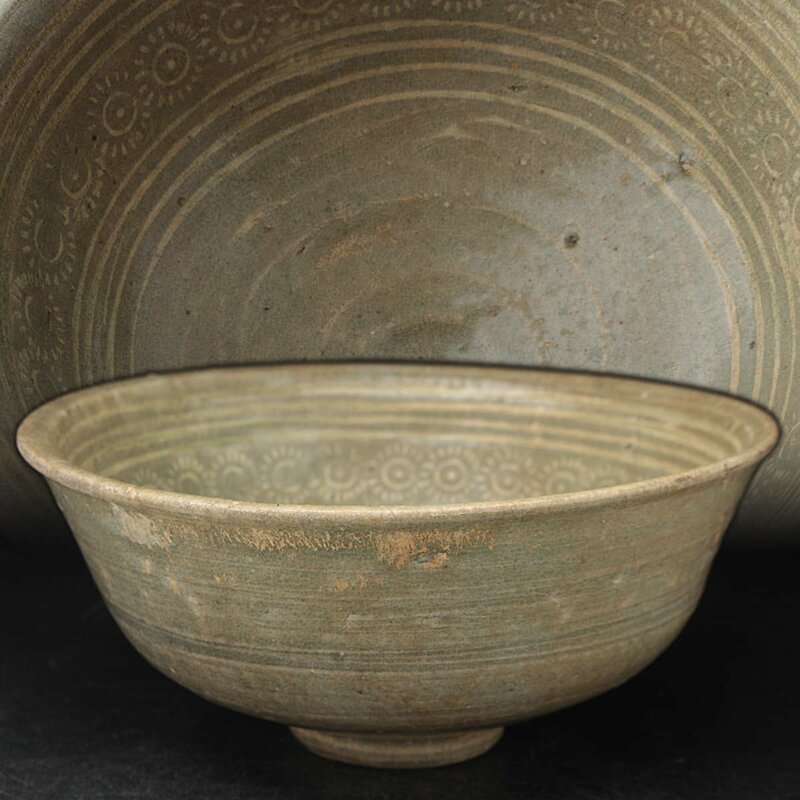 ER818 朝鮮古美術 高麗-李朝 高麗青磁 三島象嵌鉢 径17.3cm 重521g・高麗象嵌碗・高麗鉢 朝鮮古陶