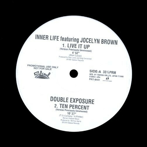 プロモオンリー！2000年 国内12インチ！Inner Life Featuring Jocelyn Brown / Live It Up【Intercord Japan PRT-8441】Loleatta Holloway