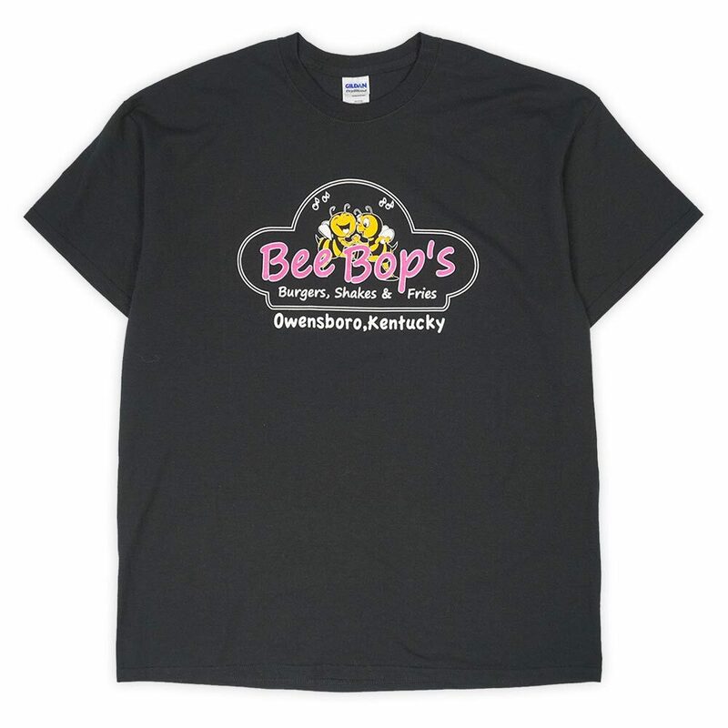 未使用 デッド Bee Bop's 00s Y2K 企業ロゴ プリントTシャツ GILDAN ギルダン 旧タグ (-2030) ブラック / 黒 XL