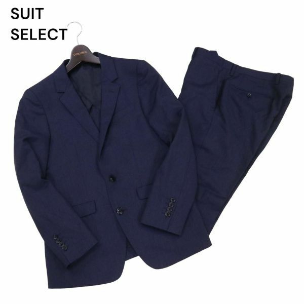 美品★ SUIT SELECT スーツセレクト 春夏 イタリア製生地★ セットアップ スーツ Sz.A4　メンズ ネイビー ビジネス　I4T01669_5#M