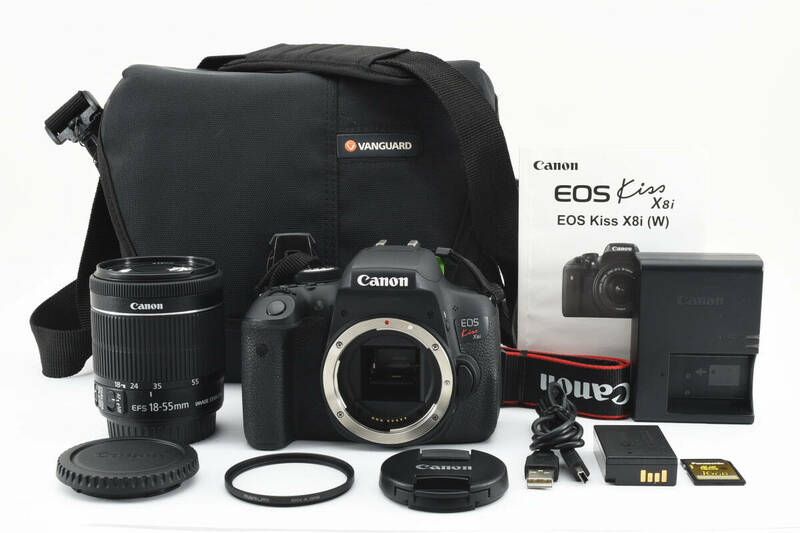 ★美品★ Canon キャノン EOS kiss X8i メーカー純正 レンズキット カメラバッグ・SDカード付属 #3746