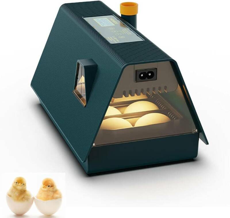 自動孵卵器 10枚 検卵ライト内蔵 大容量 自動転卵 照卵器付き インキュベーター デジタル表示 自動温度 湿度保持 ふ卵器 実験用 家庭用