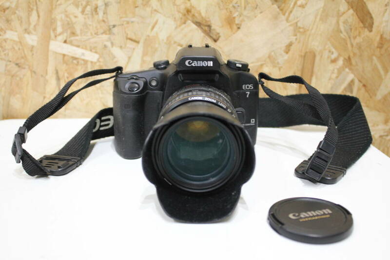TH04315　Canon　EOS7+ZOOM　LENS　EF28-105㎜　1：3.5-4.5Ⅱ　USM　一眼レフ　フイルムカメラ　動作未確認　現状品