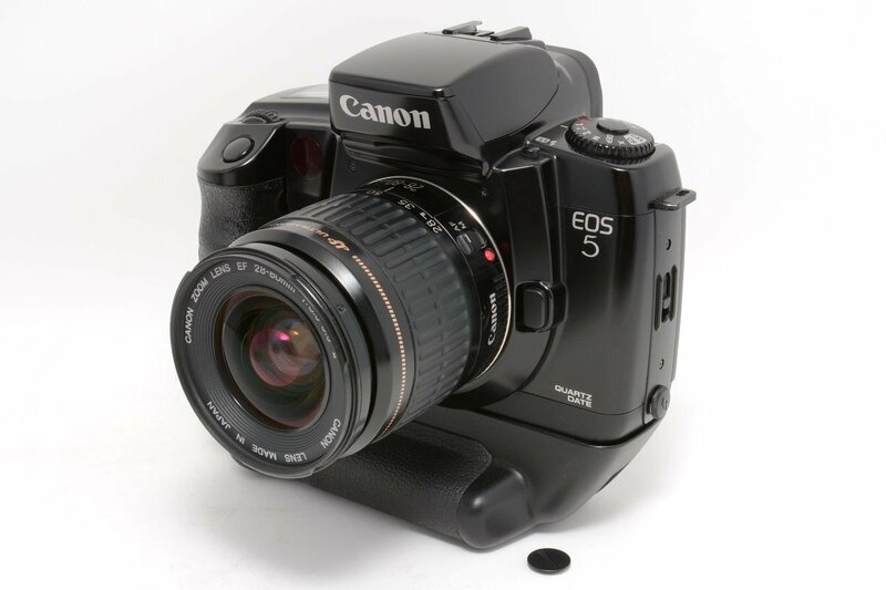 【美品】Canon キヤノン EOS 5 QUARTZ DATE(QD) + EF 28-80mm F3.5-5.6 II USM + VG-10(縦位置グリップ) #40134307