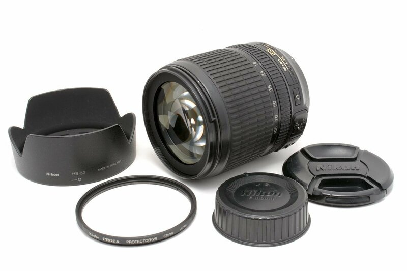 【並品】 Nikon ニコン AF-S DX NIKKOR 18-105mm F3.5-5.6G ED VR + 純正フード(HB-32) + Kenko 67mm PRO1D 付属 #392744664629