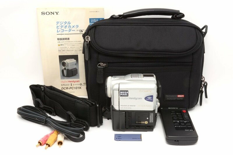 【やや難あり品】SONY ソニー Digital Handycam DCR-PC101K MiniDVビデオカメラ + 純正リモコン/メモリースティック/バッグ付属 #4618