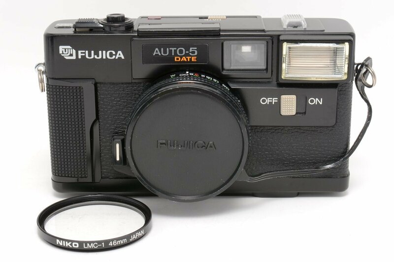 【並品】FUJICA AUTO-5 DATE FUJINON LENS 38mm F2.8 フジカ コンパクトカメラ + フィルター(二光 NIKO LMC-1) 付き #4639