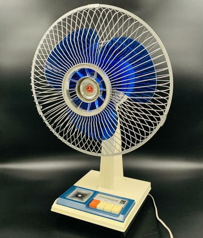 三菱 MITSUBISHI エレクトリック 扇風機 D30-LC 昭和レトロ ブルー 青色【動作品 難あり】
