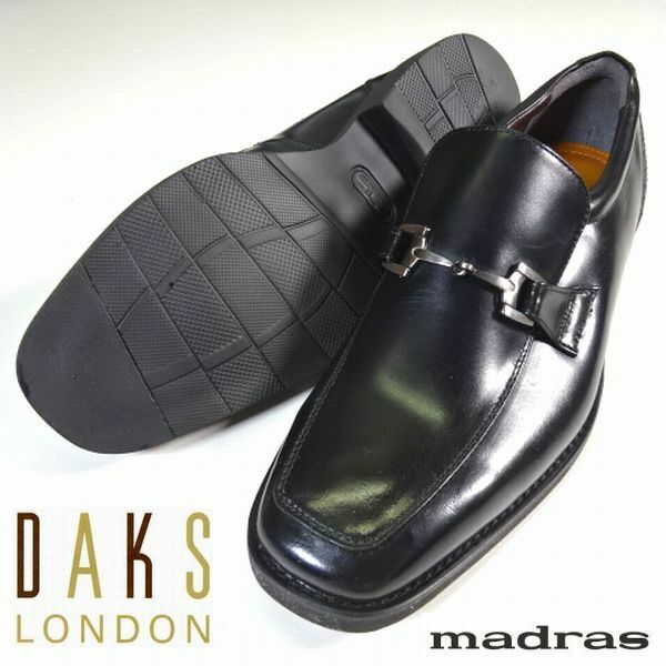 新品ダックス ロンドン マドラス 日本製 本牛革 レザー ビジネスシューズ 靴 24.0cm 黒 DAKS LONDON madras製造 メンズ 男性 紳士 スーツ