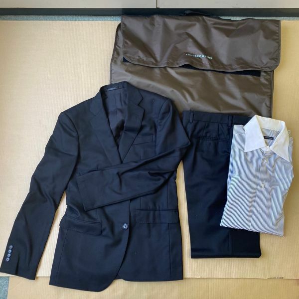 I332-O18-3163 TOMORROWLAND トゥモローランド NIKKE スーツ セットアップ メンズ サイズ46 ブラック 黒 ビジネス 紳士 洋服 アパレル ③