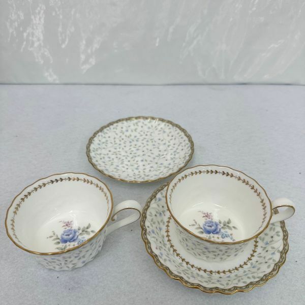 I465-D1-933 NIKKO ニッコー FINE BONE CHINA ファインボーンチャイナ カップ&ソーサー プレート セット 金彩 花柄 洋食器 まとめ ⑩