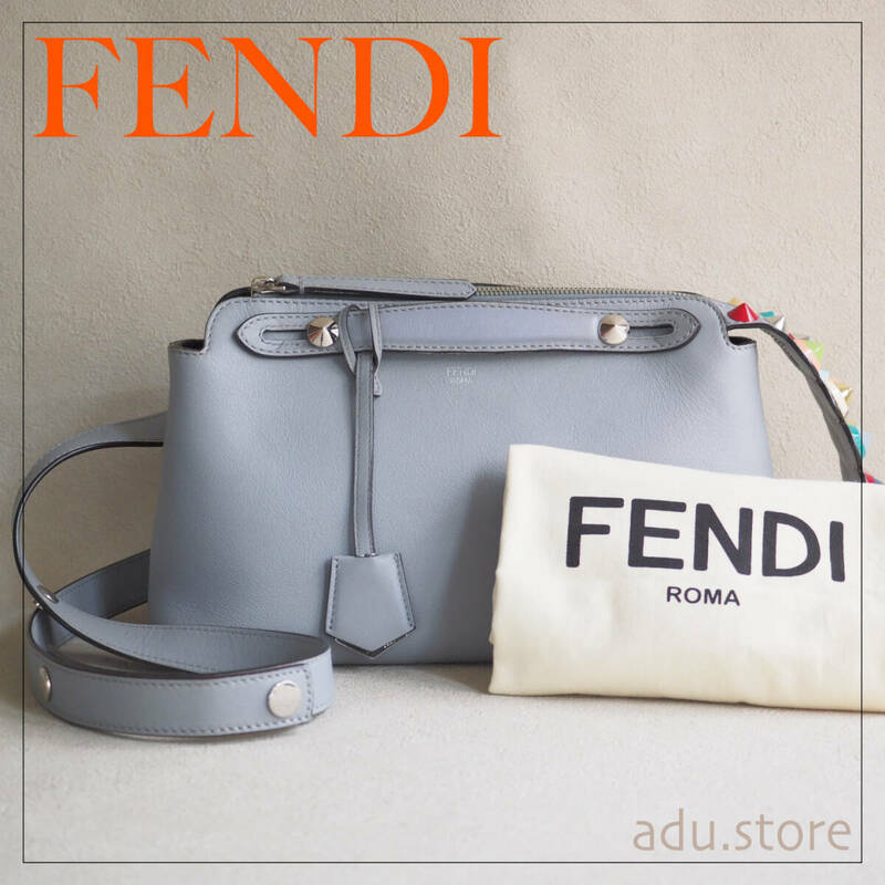 フェンディ FENDI バイザウェイ 2way ハンドバッグ ショルダーバッグ ブルー 水色 8BL124 01A 178 0501 スタッズ ブランド レディース◆