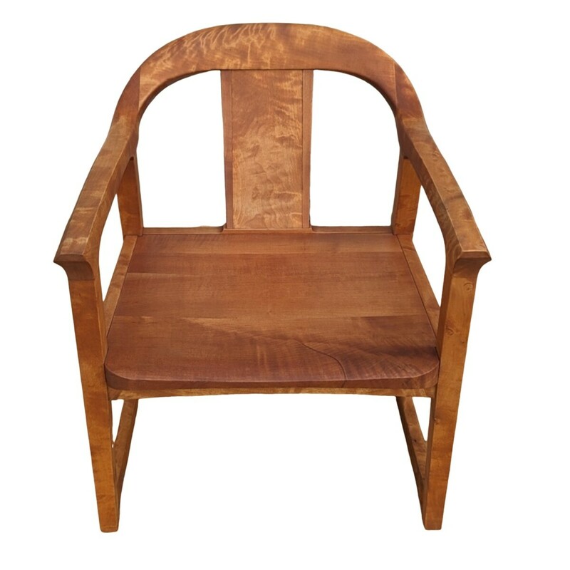 ★レア椅子★　メイプル材？無垢材　椅子　チェア　アンティーク アームチェア ダイニング 北欧エレガント　高級　天然木製　曲木　
