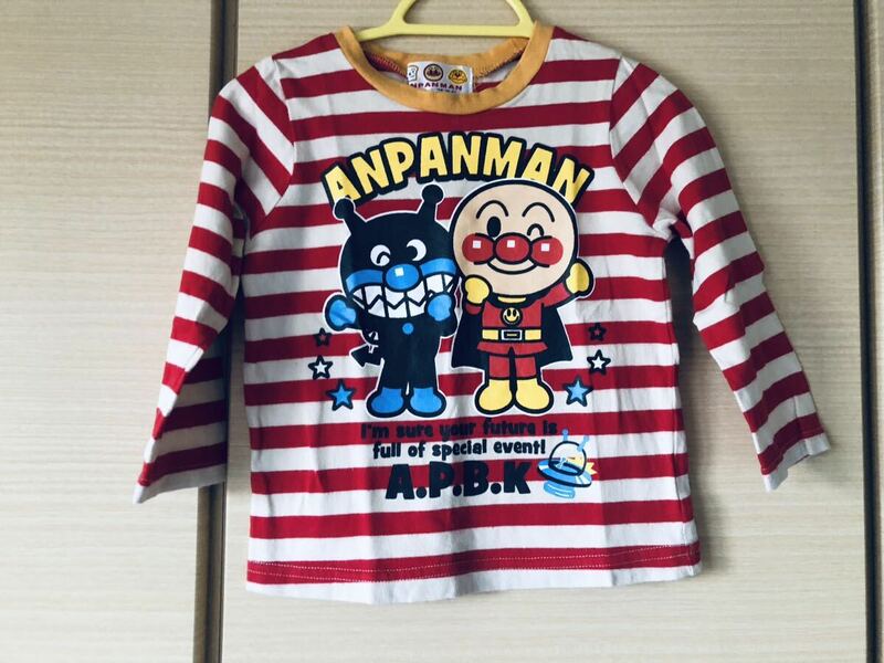 ☆トップス　アンパンマン　あんぱんまん　長袖Tシャツ　ロンT ボーダー　90☆