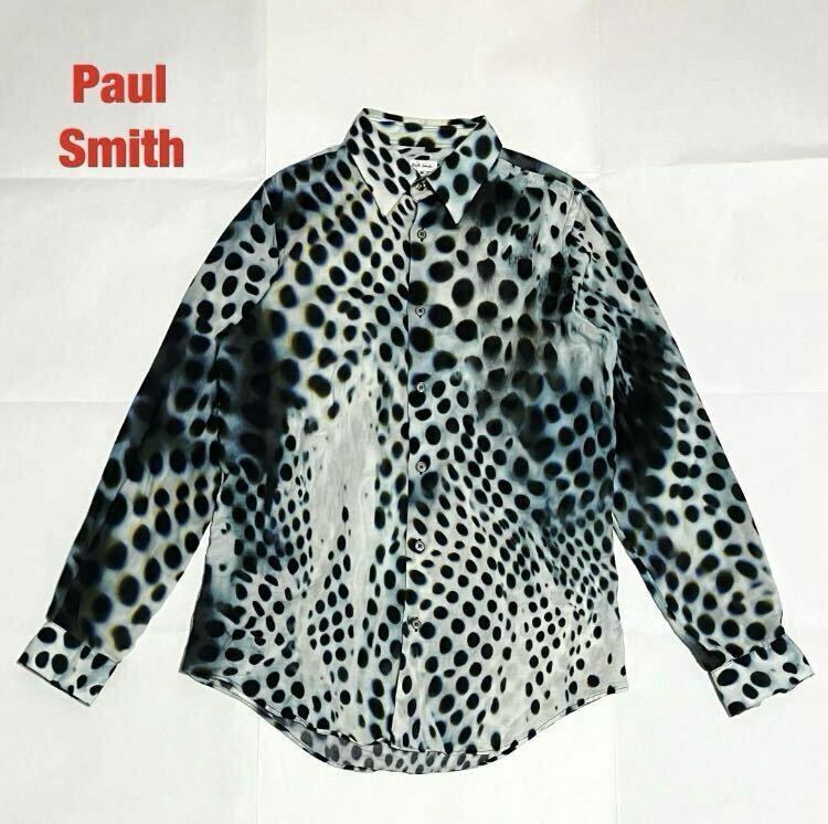 【人気】Paul Smith　ポールスミス　総柄シャツ　ドット柄　幾何学模様　個性的　ユニセックス　マルチカラー　143268 958MN