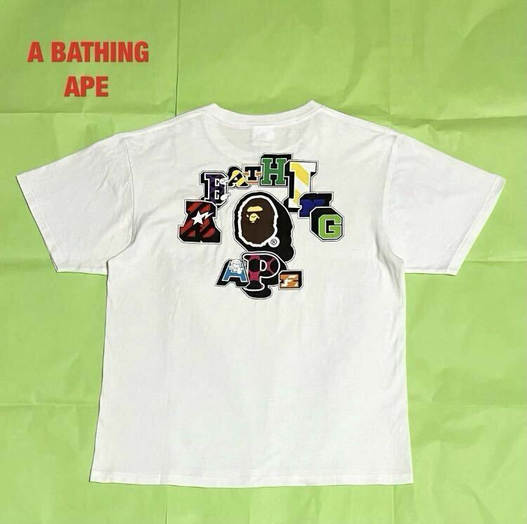 【人気】A BATHING APE　アベイシングエイプ　ロゴTシャツ　大猿　シングルステッチ　ベイビーマイロ　ベイプスター　001TEH801063M