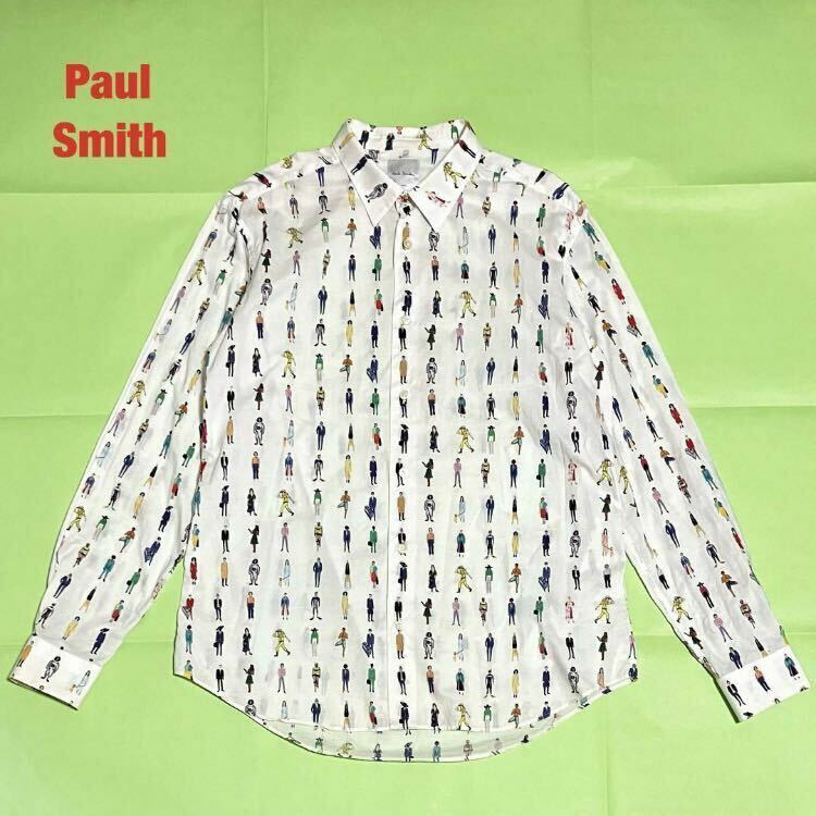【人気】Paul Smith　ポールスミス　Paul's People PRINT SHIRT　総柄シャツ　ピープル柄　ユニセックス　定価24,200円　193314 006LN