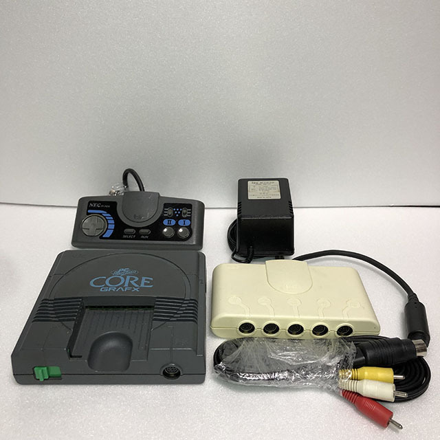 NEC PCエンジン コアグラフィックス 本体・AVケーブル・ACアダプタ・コントローラ・マルチタップ セット 動作確認済 PC Engine Core Grafx