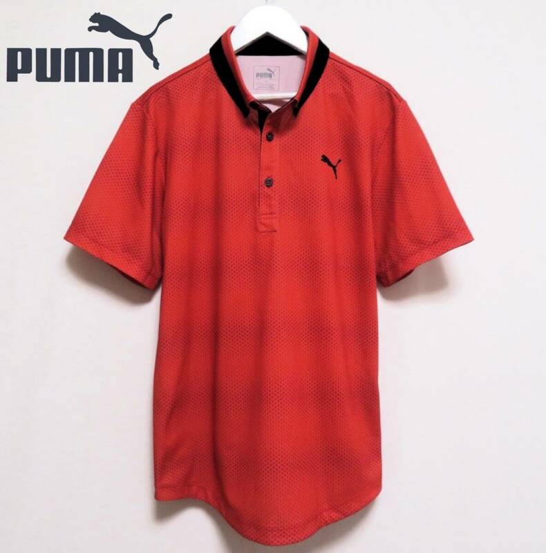 未使用に近い極美品 PUMA GOLF DryCELL プーマ ドライポロシャツ グラデーション コア 吸汗速乾 半袖トップス メンズ ゴルフウエア 春夏物