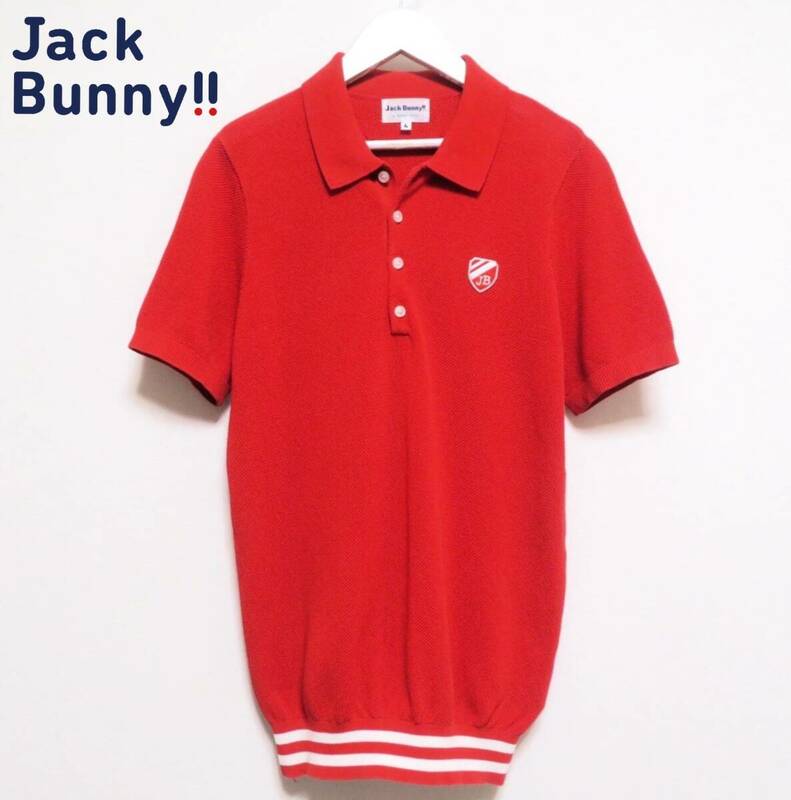 JackBunny!! by PEARLYGATES ジャックバニー サマーニットポロシャツ ハイゲージコットンニット 半袖トップス メンズ ゴルフウエア 春夏物