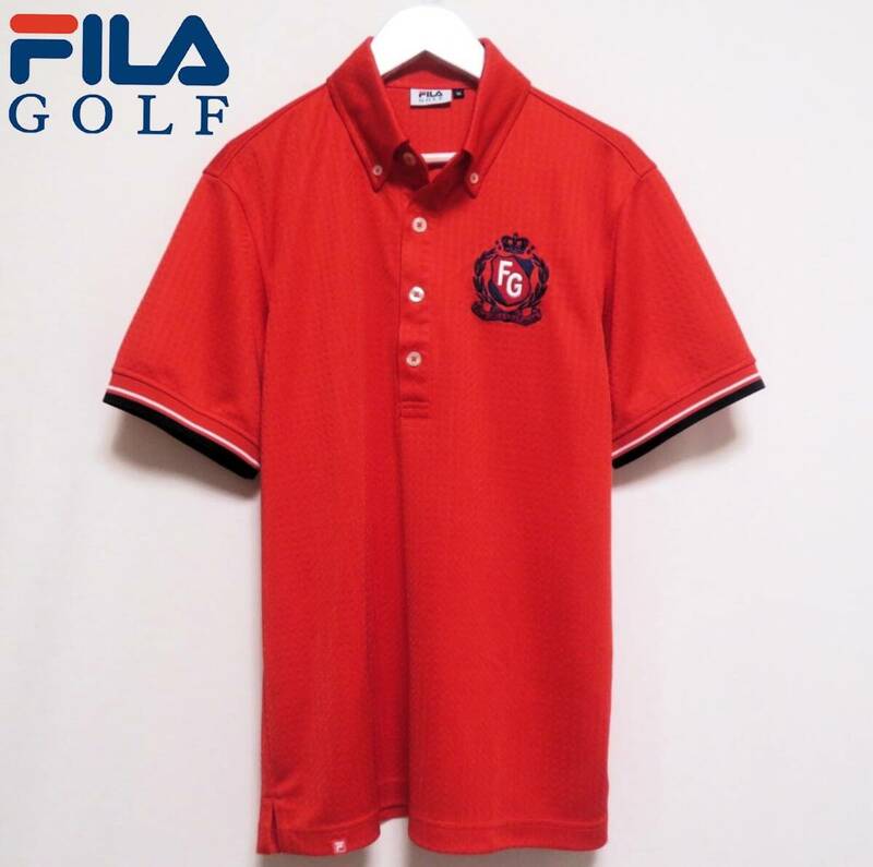 未使用に近い極美品 FILA GOLF フィラゴルフ ドライポロシャツ 吸汗速乾 接触冷感 クール 半袖トップス メンズ ゴルフウエア 紳士 