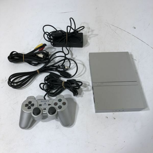 【送料無料】 SONY PlayStation 2 PS2 本体 SCPH-75000 サテンシルバー 薄型 + コントローラー SCPH-10010 AAL0501小5743/0530
