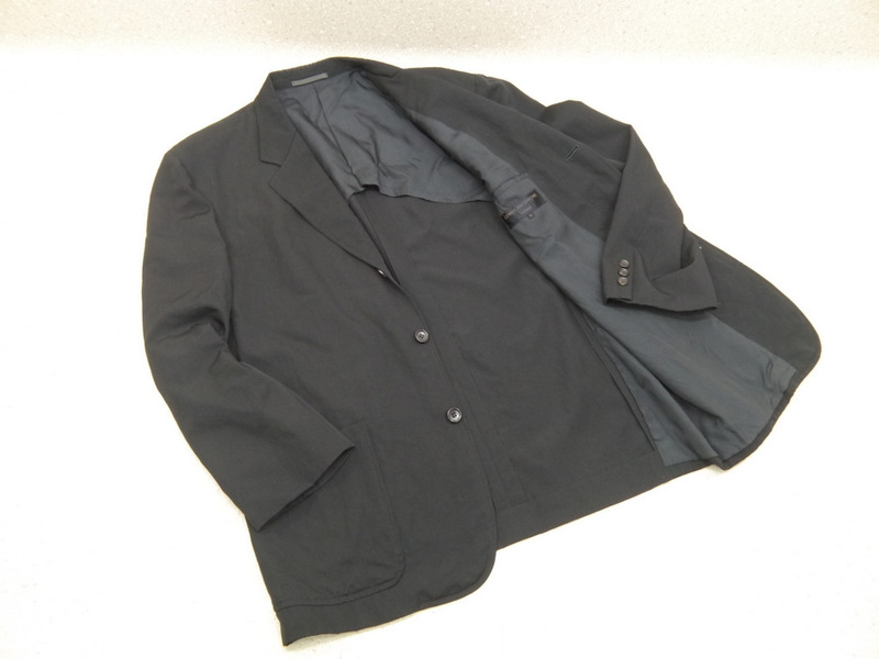 24コムデギャルソンCOMME des GARCONSジャケット上着Mサイズ男性シワ加工メンズ毛100％ブラック黒ハイブランド古着デザイナー三つボタン