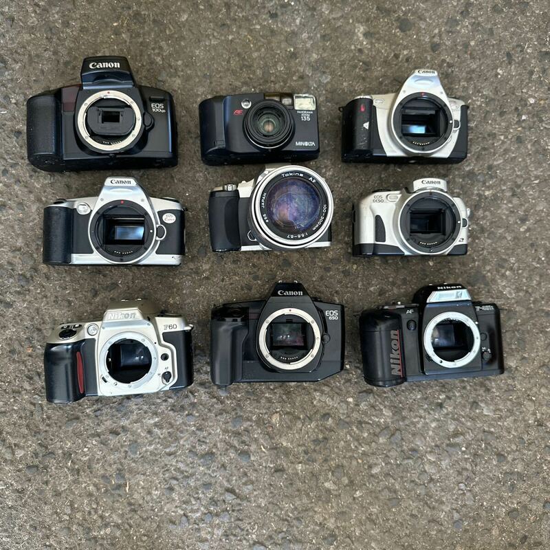 Canon Nikon フィルムカメラ 9个 未確認品