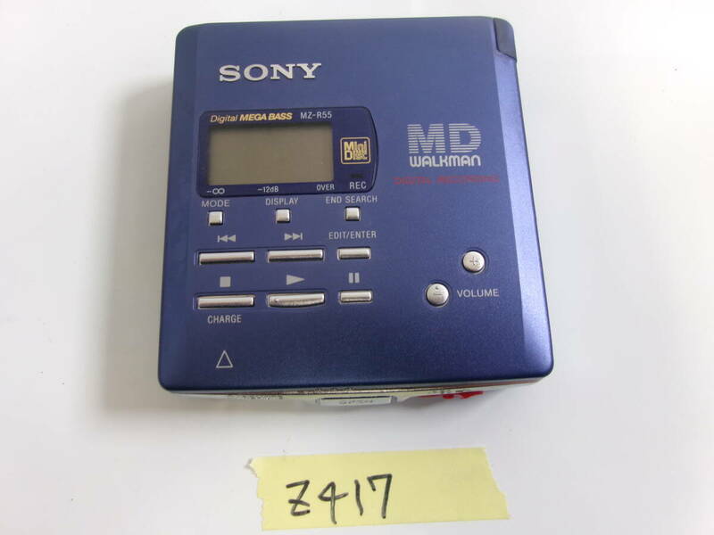 (Z-417)SONY ポータブルMDレコーダー MZ-R55 動作未確認 現状品