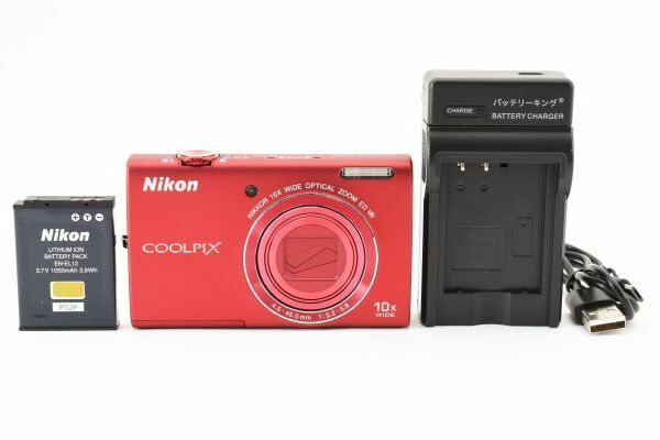 ◆難あり◆ ニコン Nikon COOLPIX S6200 レッド コンパクト デジタルカメラ 現状 #4101