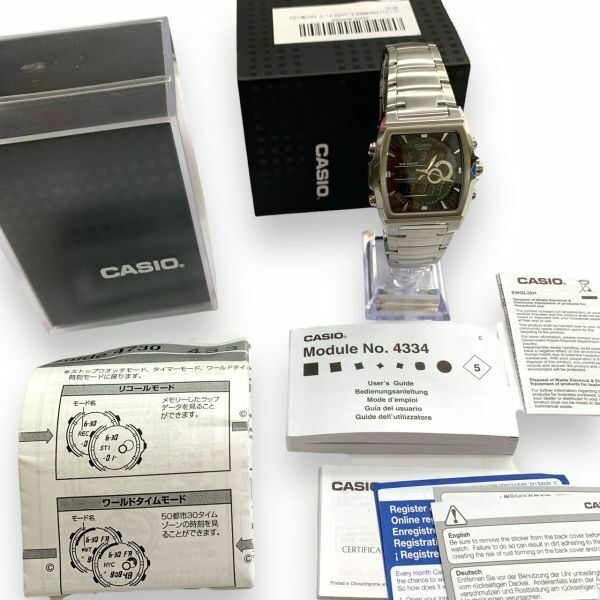 ■稼働品・極美品　CASIO カシオ EDIFICE エディフィス　EFA-120　アナデジ　メンズ 腕時計　純正SSベルト　箱/取説付