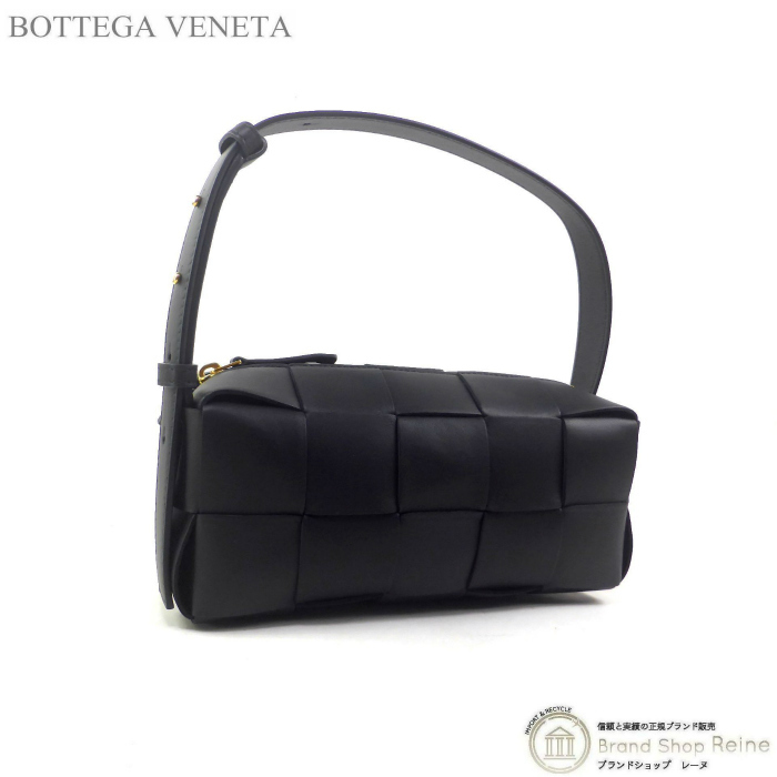 ボッテガ ヴェネタ （BOTTEGA VENETA） マキシイントレチャート スモールブリック カセット ショルダーバッグ 729166 ブラック（新品）