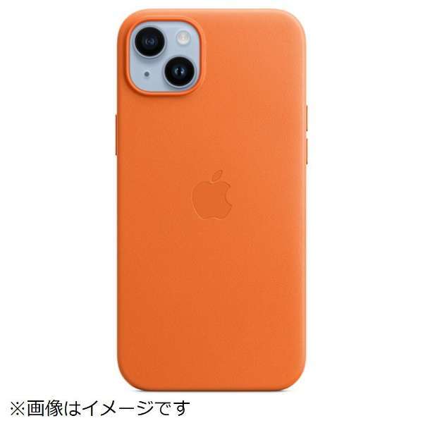 ◆新品未開封 アップル Apple MagSafe対応 iPhone 14 Plus レザーケース 【MPPF3FE/A】 [オレンジ 純正]