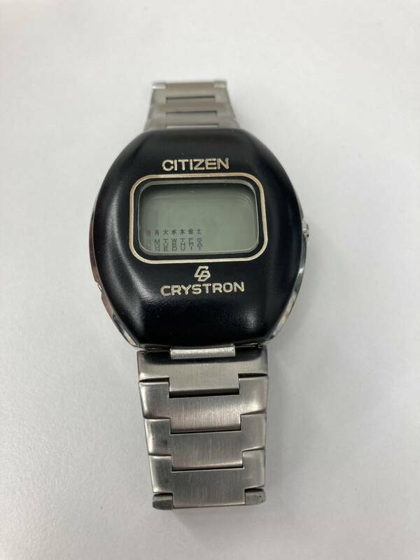 1円～　CITIZEN/シチズン CRYSTRON/クリストロン LC 4-095057/60-1055 クォーツ デジタル文字盤 メンズ腕時計