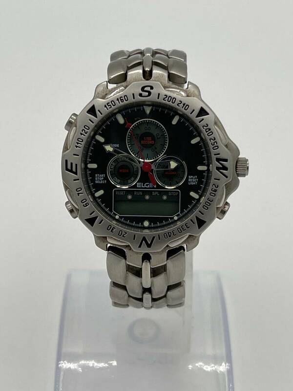 ジャンク ELGIN エルジン FK-980-C クォーツ メンズ 腕時計 経年保管品