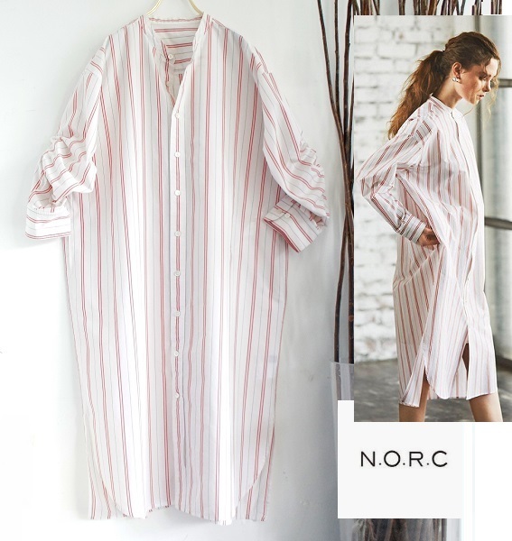 NORC/ノーク/オーバーサイズストライプシャツ/トップス/ワンピース/16,000円+TAX