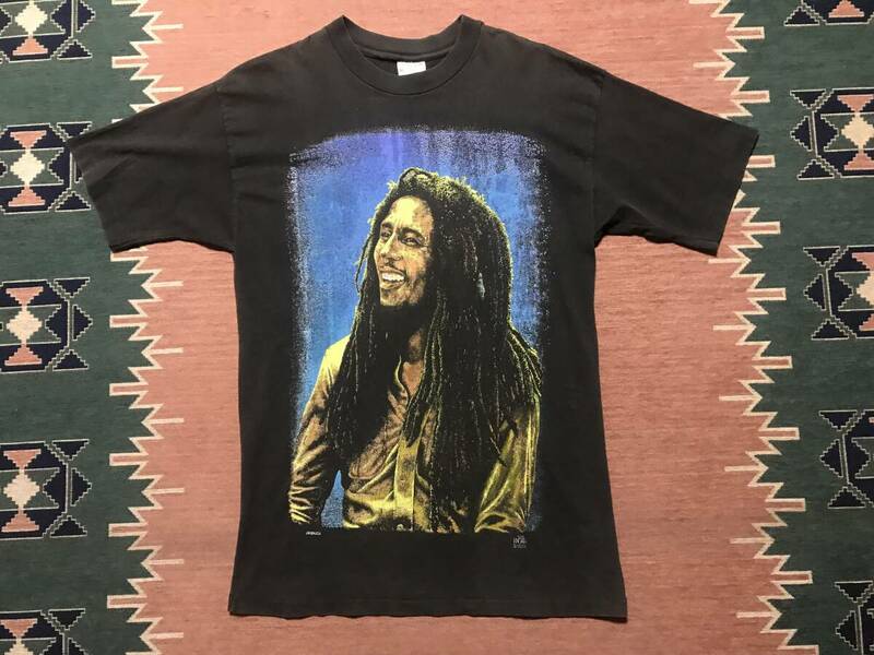 80's-90's vintage Bob Marley ボブマーリー Tシャツ ジャマイカ レゲエ L HEFTY 即決