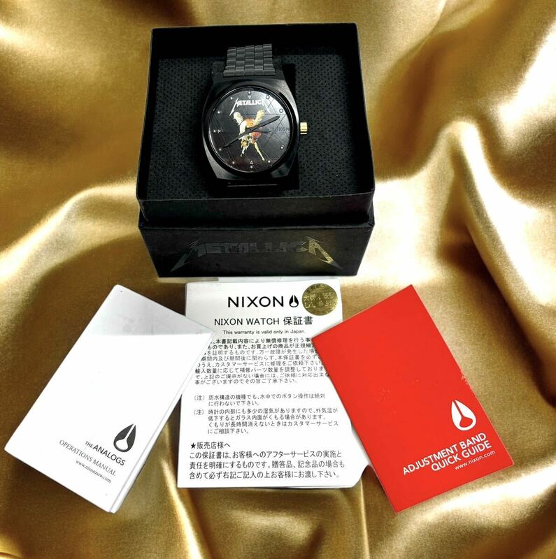 【稼働 】 NIXON ニクソン タイムテラー METALLICA PUSHEAD QZ クオーツ 3針 ブラック 黒文字盤 箱付　腕時計 